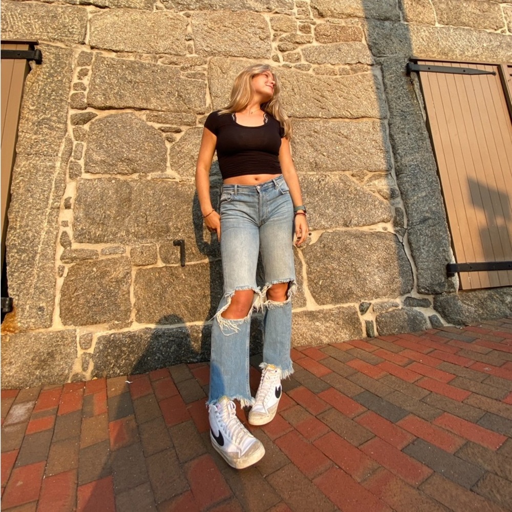 We the Free Wide Leg Ripped Jeans